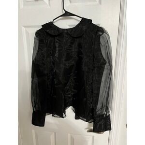 Night out Black sexy long‎ sleeve top size S